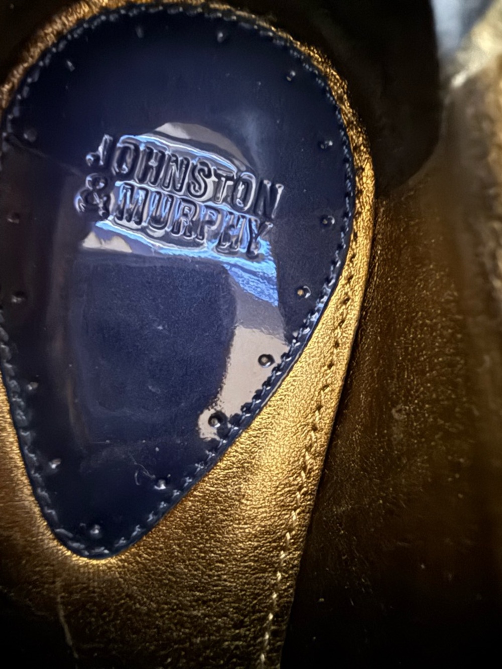 Johnston & Murphy Navy Patent Leather Oxford Shoes Women’s 7 Lace Up - Picture 6 of 8